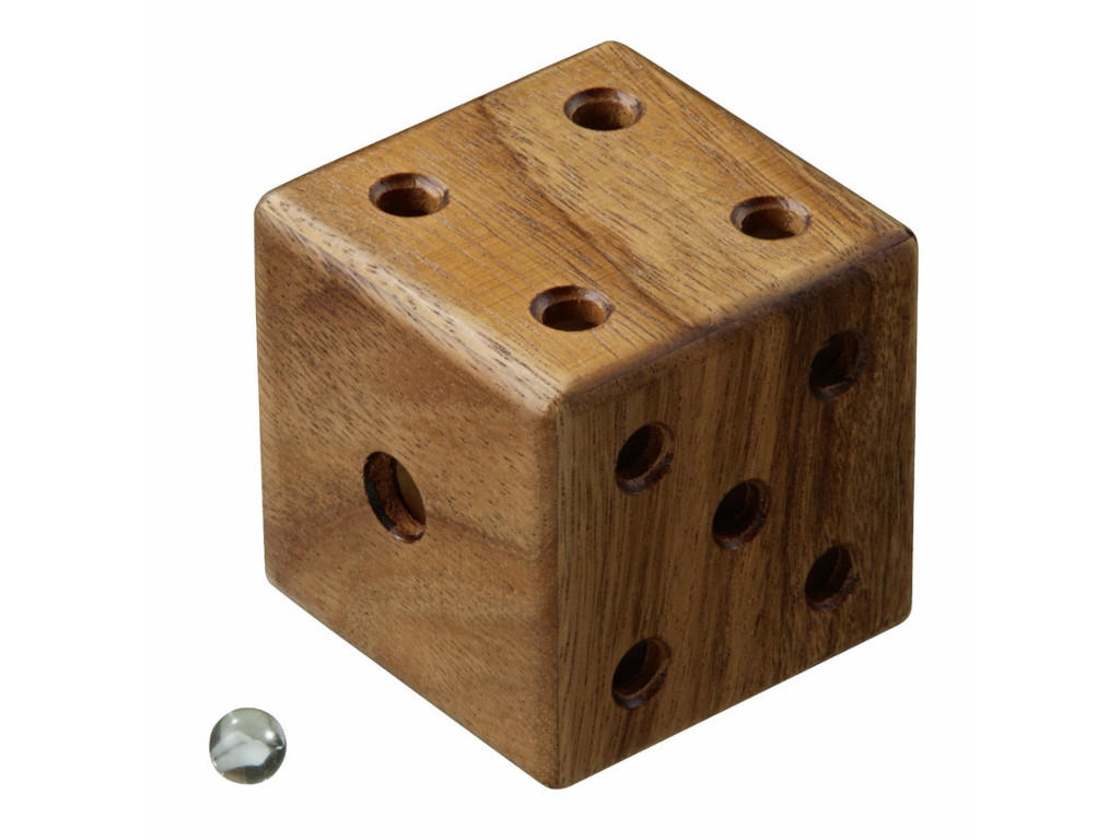 Puzzle mit Trick Würfel mit Murmel